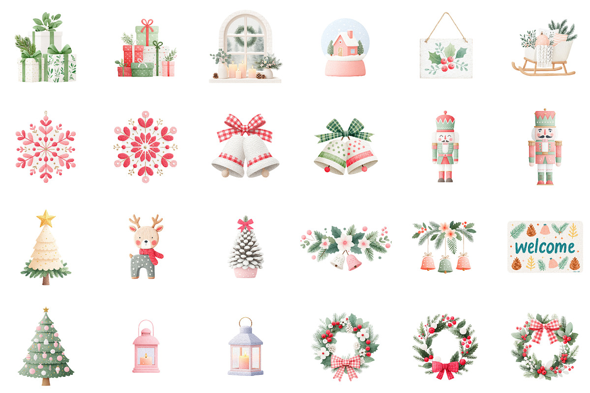 Watercolor Christmas Decor Clipart, an Illustration by Sublimation Artist (Photo 2 of 6)