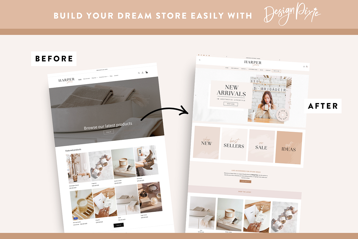 Minimal Aesthetic Shopify Theme, a Shopify Template by Design Pixie (Photo 5 of 11)