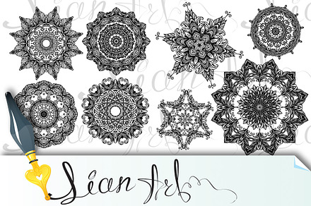 Round indian ornaments. Mandala