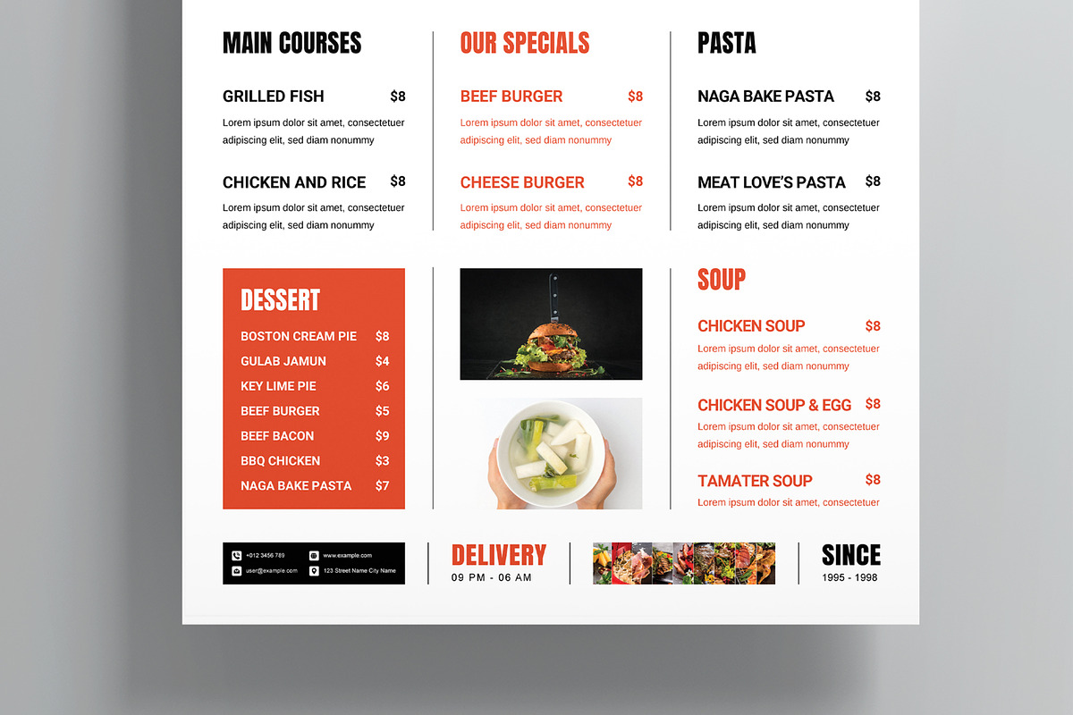 Minimalist Food Menu Template preview 3