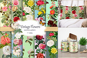 Digital Vintage Flowers seamless, a Pattern Graphic by NastiaDesignsPrints (Thumbnail 1 of 9)