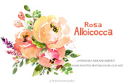 Rosa Albicocca - Watercolor Bouquet, an Illustration by MariaScaroniAtelier (Thumbnail 1 of 3)