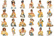 Whimsical Easter Girls Clipart, an Illustration by Black Bird Studio (Thumbnail 2 of 5)