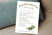 Olives Bachelorette itinerary card, a Stationery Template by EvaTemplates (Thumbnail 1 of 9)