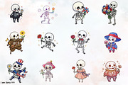 4th of July Skeleton Flower Clipart, a Seasonal Illustration by RobertsArt (Thumbnail 2 of 4)