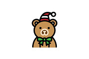 Christmas Teddy Bear Icon, a Branding & Logo Template by Vectorium Studio (Thumbnail 1 of 2)