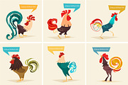 21 cards with cute roosters, a Graphic by Mallinka (Thumbnail 2 of 5)