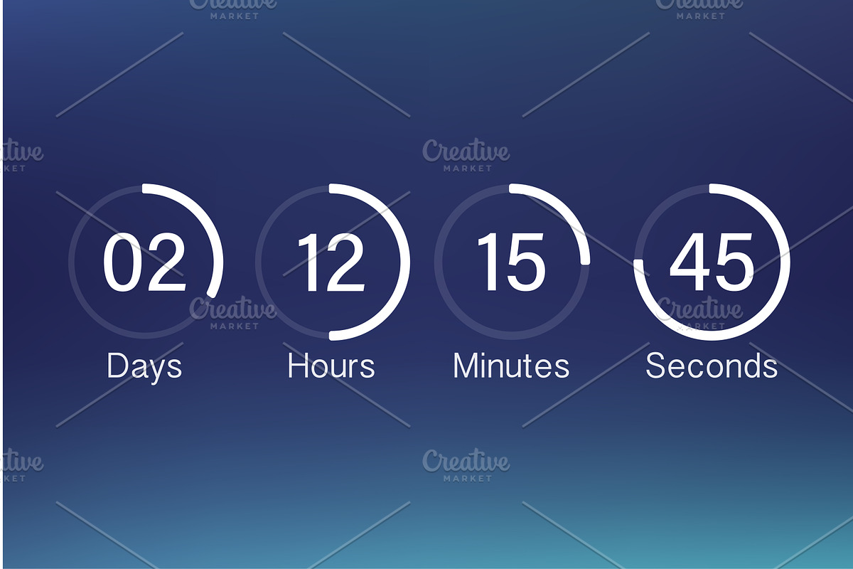 Vector countdown clock counter timer, a Work Illustration by DG-Market ...