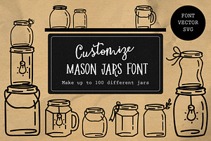 Mason Jar Font and Graphic