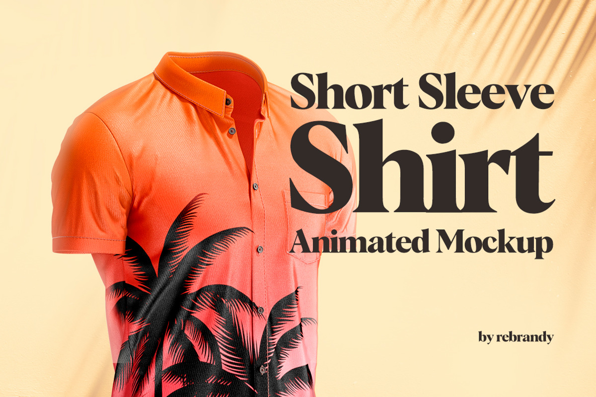 Short Sleeve Shirt Animated Mockup, a Shirt Mockup by rebrandy (Photo 1 of 13)