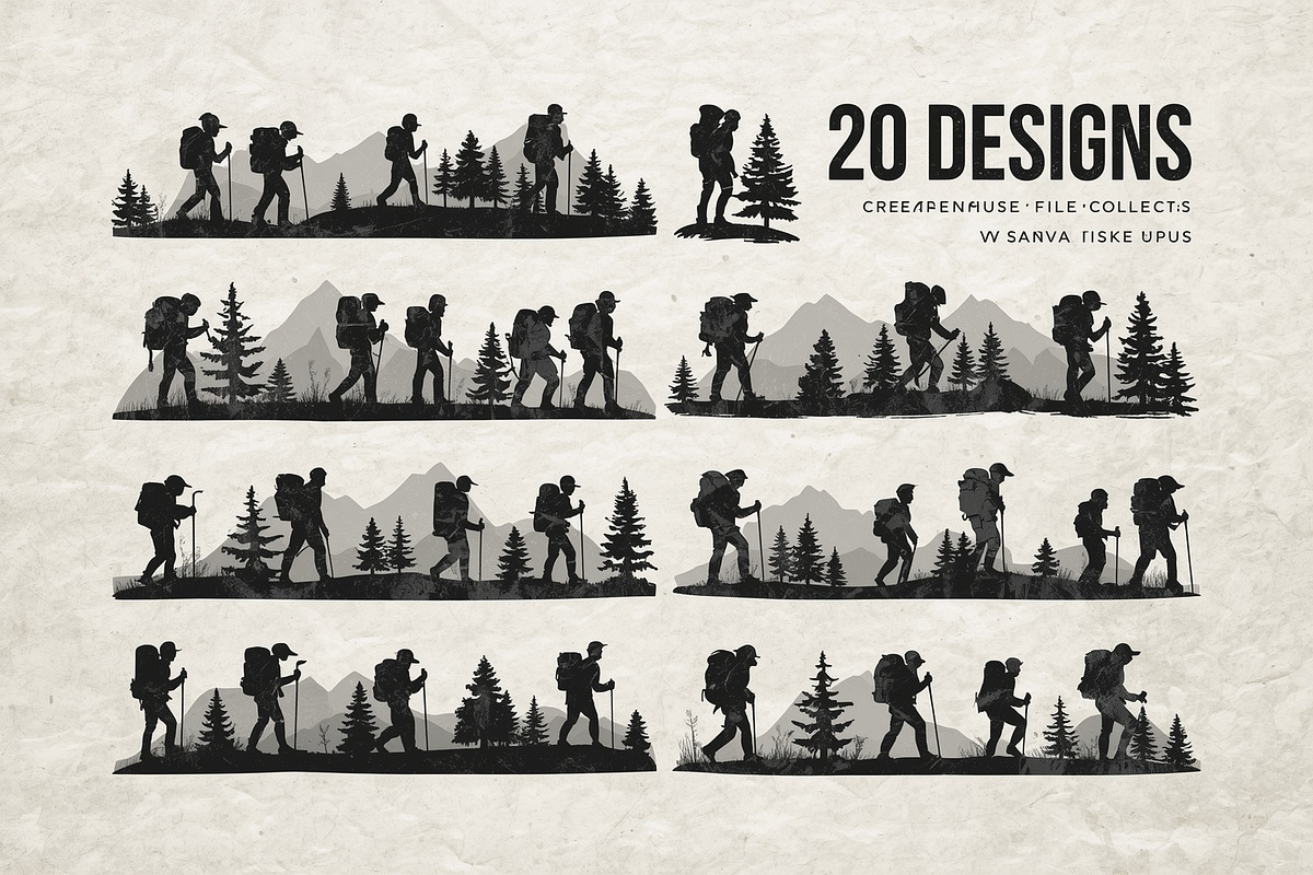 Mountain Trekking Clipart, an Illustration by Artivon