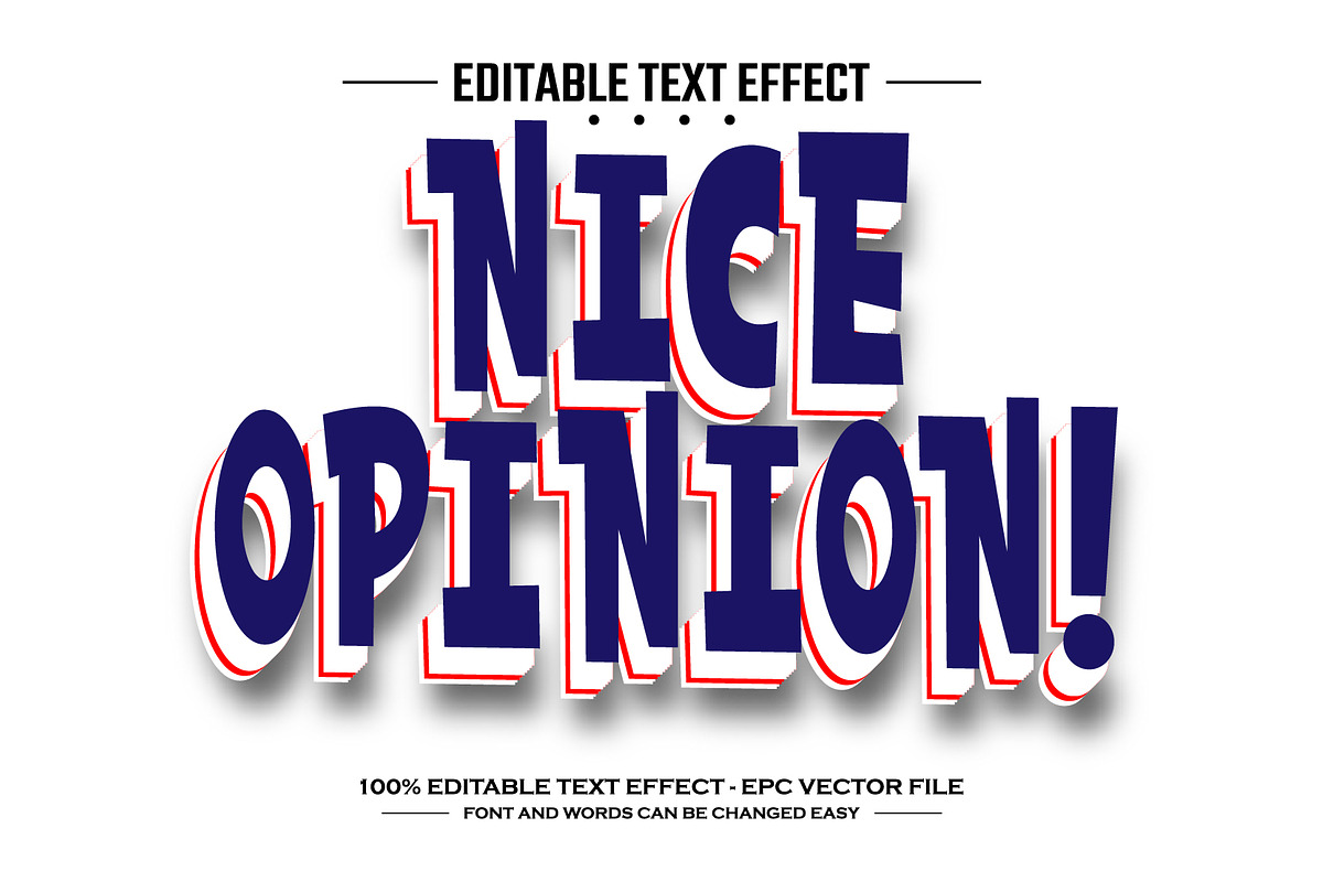 Nice opinion 3D editable text effect, a Layer Style Add-On by nicemorning