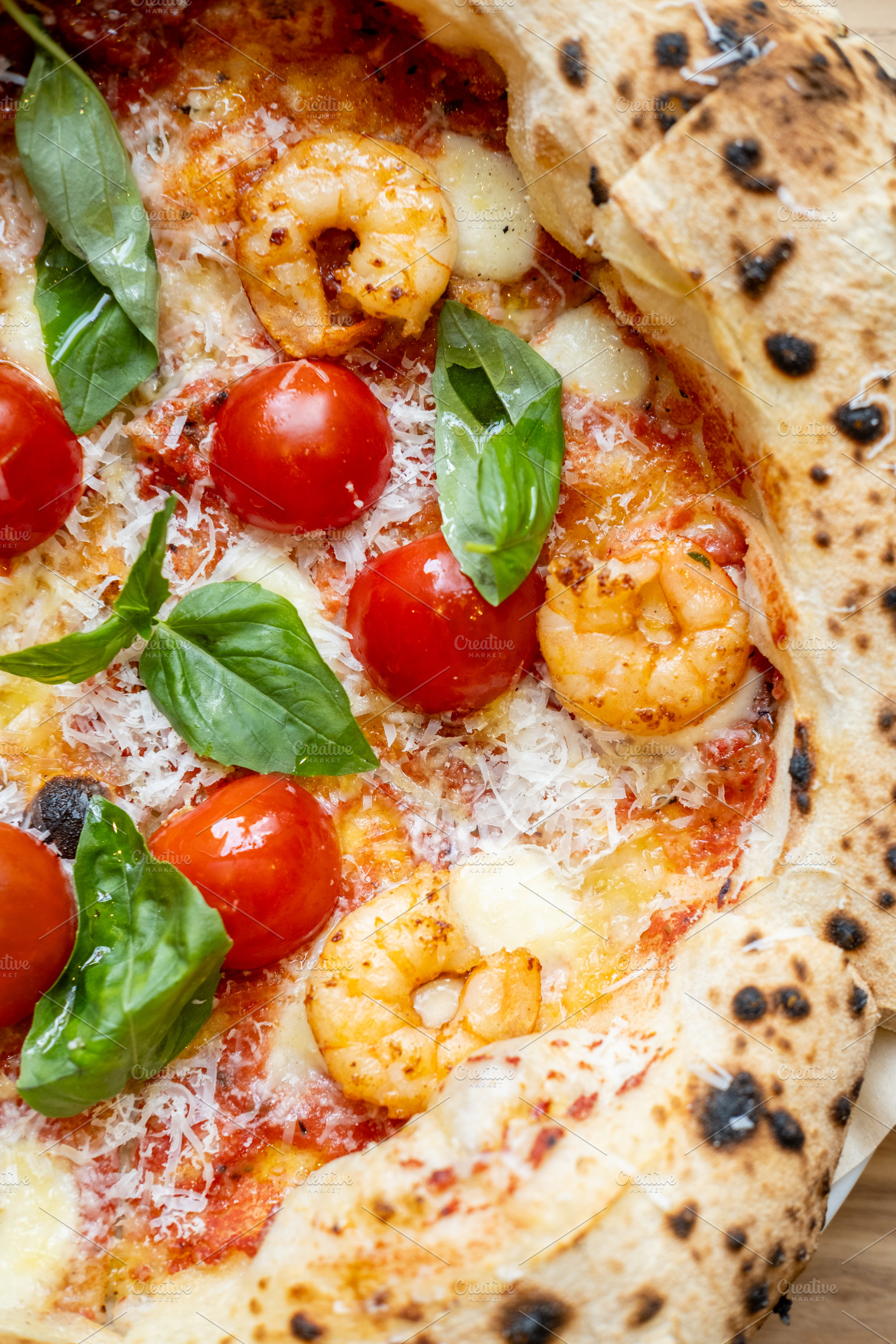Neapolitan pizza italian fast food cheese tomatoes, a Food & Drink Photo by Photo Drive Studio