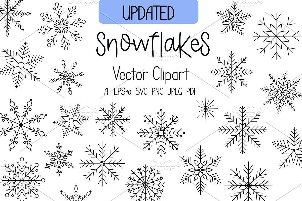 Snowflake Christmas Vector Clipart, a Seasonal Illustration by Contes_de_fée (Photo 1 of 4)