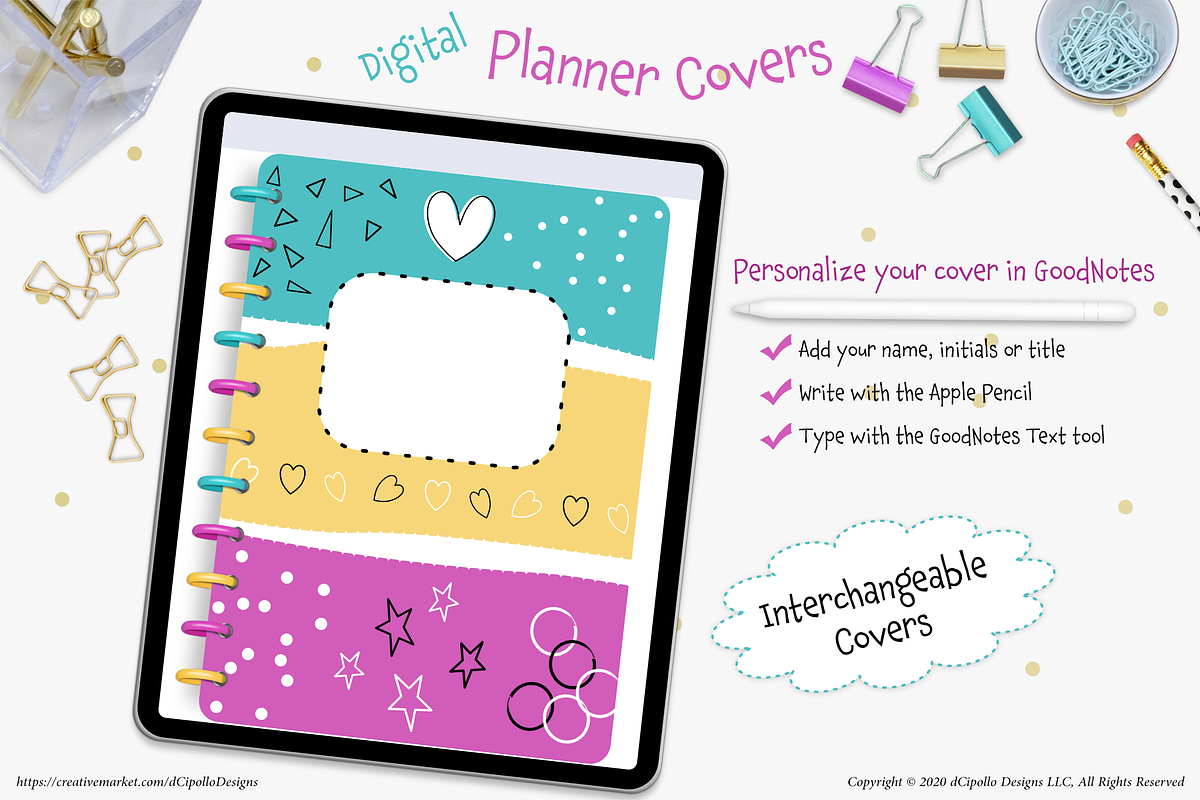 Digital Planner Cover Trio, a Stationery Template by dCipollo Designs (Photo 4 of 4)