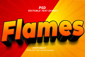 Flames PSD 3d Editable Text Effect