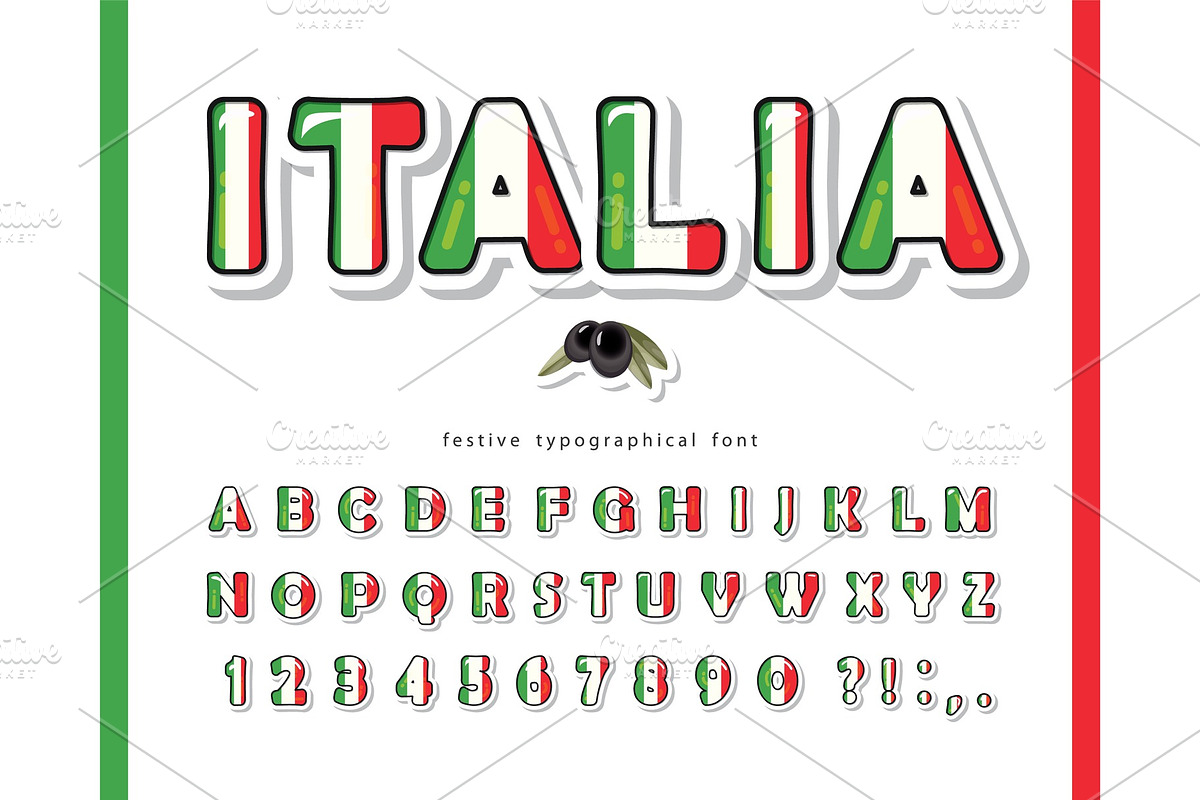 Italy cartoon alphabet. Italian, a Texture Graphic by cutelittlethings
