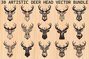 Artistic Geometric Deer Head Bundle, an Illustration by yasushie (Thumbnail 1 of 31)