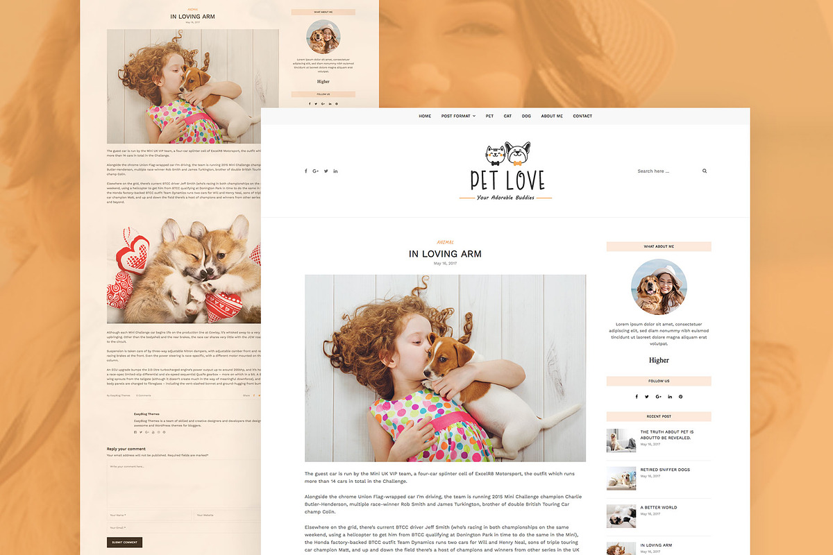 Pet Love - Animal WordPress Theme, a WordPress Template by EasyBlog Themes (Photo 4 of 5)
