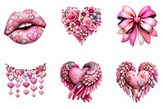 Watercolor Valentine's Day Clipart, an Illustration by CreationArt (Thumbnail 2 of 6)