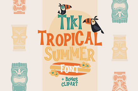 Tiki Tropical Summer Font, a Font by arausidp