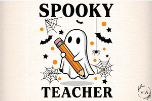 Spooky Teacher Sweatshirt PNG, an Illustration by Craft Nest