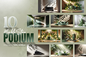 10 3D marble stone podium Bundle, a Background Photo by zahidhossainalif