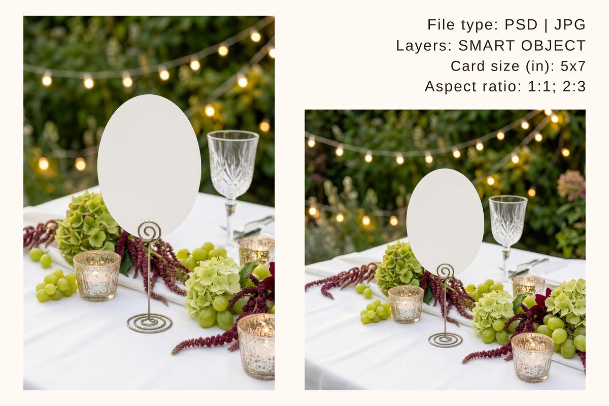 5x7 Oval Table Number Card Mockup, an Advertising Mockup by Serenefeeling (Photo 5 of 8)