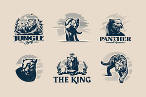Collection of wild predatory cats.