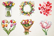 Watercolor Tulip Flower Clipart, an Illustration by RobertsArt (Thumbnail 3 of 5)