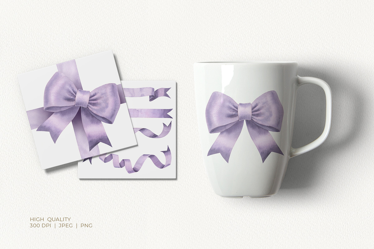 Bows Ribbons Watercolor Set, a Decorative Illustration by YarovaArt (Photo 6 of 7)