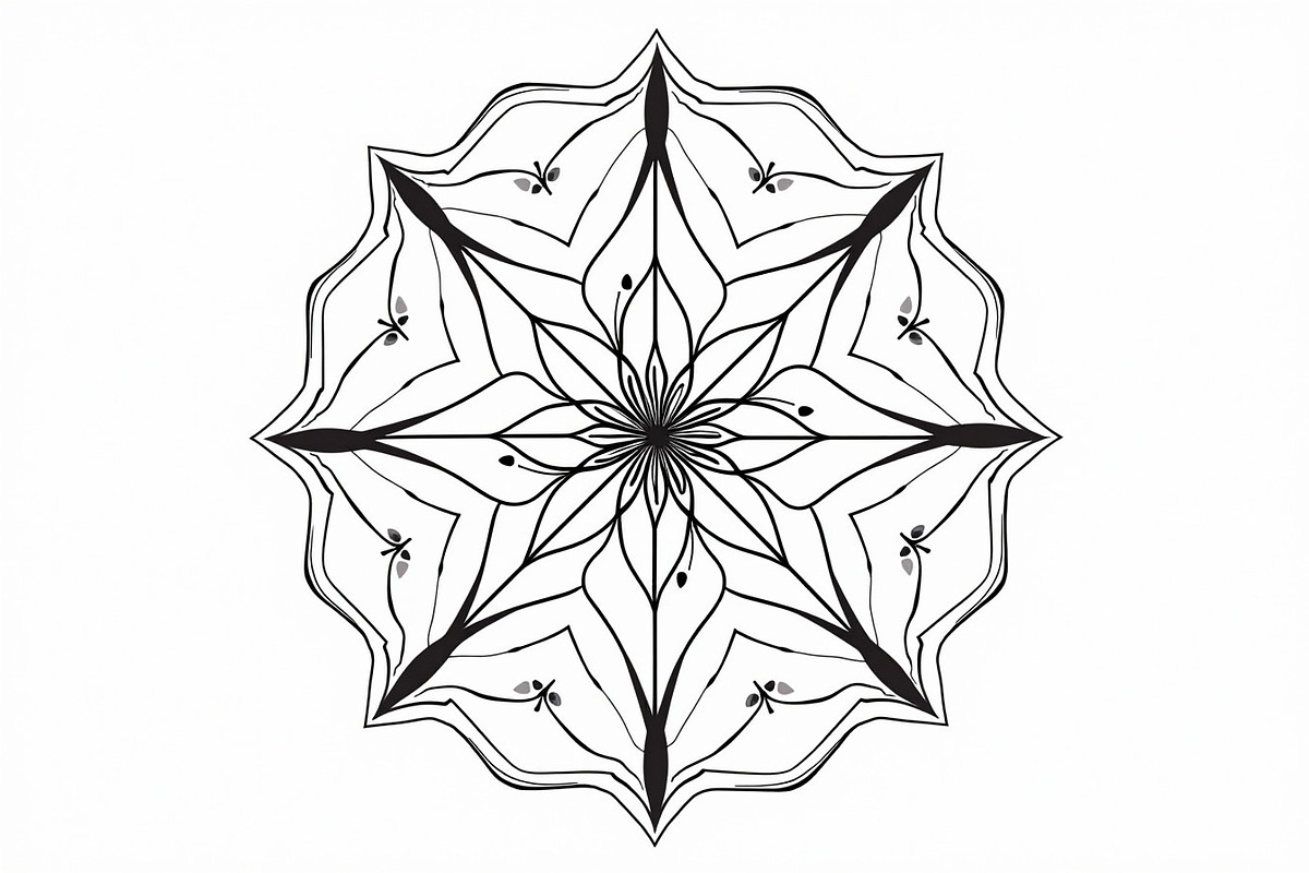 Mandala Art Line Drawing Pack, an Illustration by musafir_fashion (Photo 8 of 11)