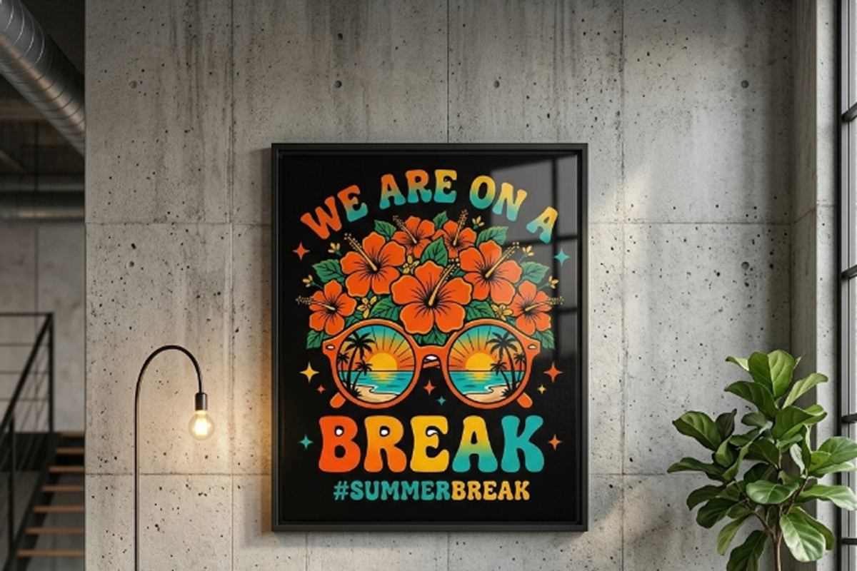 We Are On A Break Summer Design, a Shirt Mockup by Vector Stall (Photo 6 of 8)