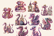 BABY DRAGON BABY SHOWER CLIPART, an Animal Illustration by Daring Digies (Thumbnail 4 of 7)
