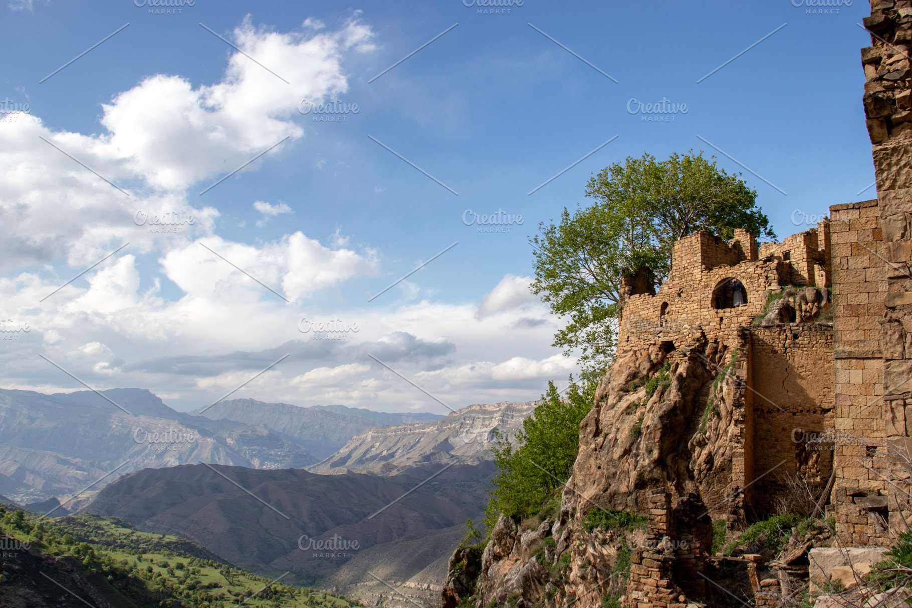View of the settlement Gamsutl, an Architecture Photo by Schreibikus