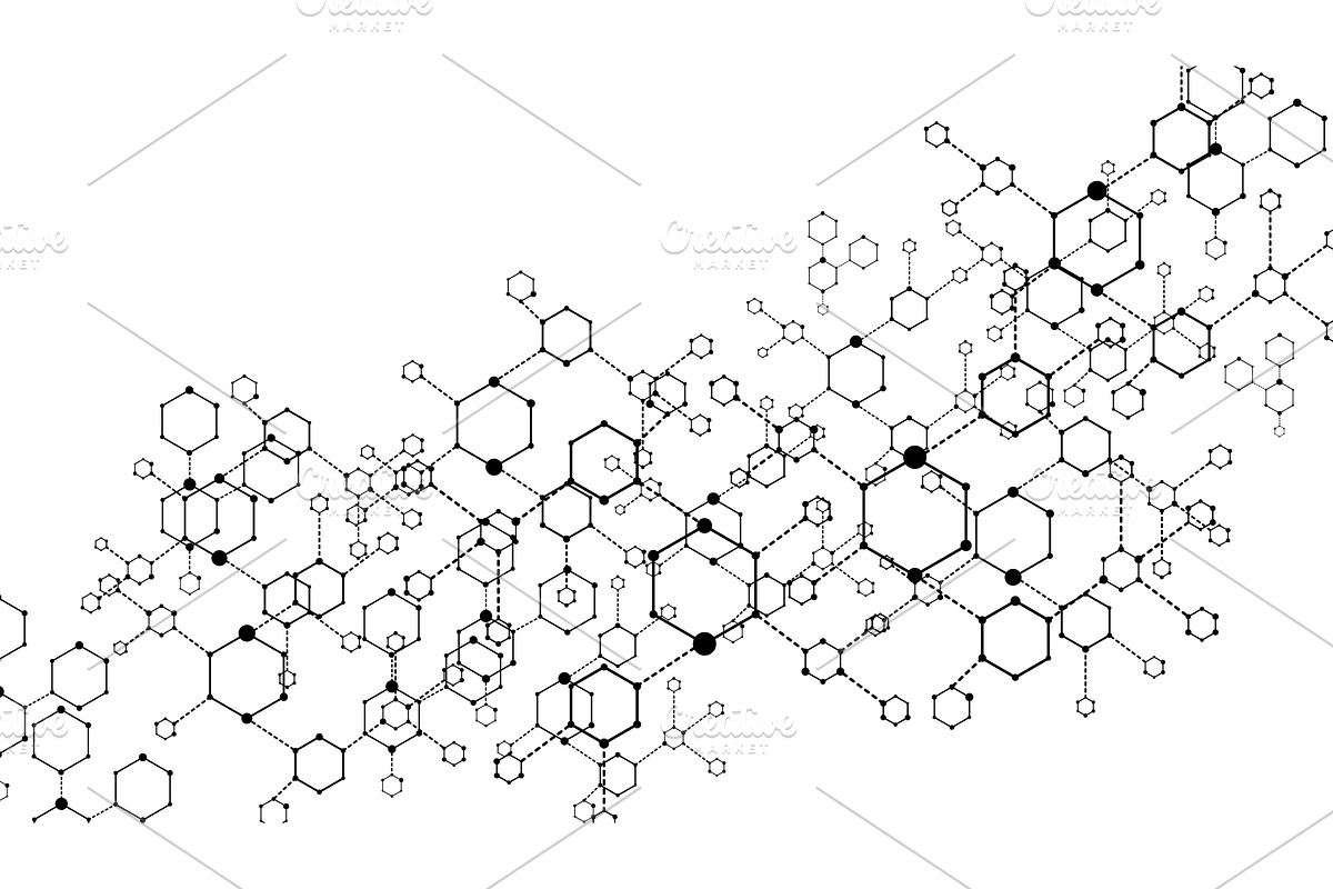 Molecular structure. Medicine, an Illustration by Things for designers