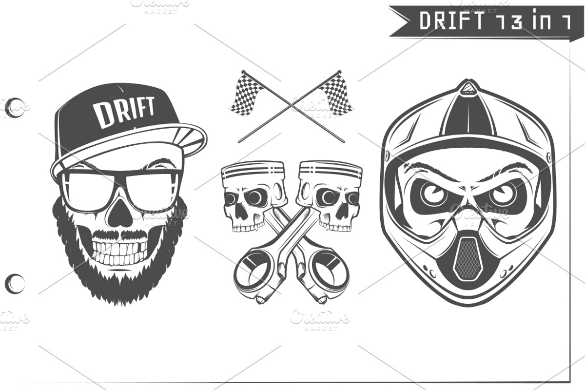 13 in 1 Set of Drift car sport, an Illustration by Hadanello88 (Photo 3 of 5)