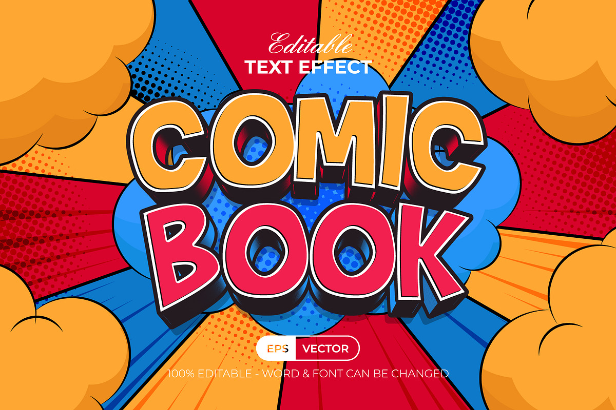 Comic Book Text Effect Style, a Layer Style Add-On by Mockmenot (Photo 1 of 2)