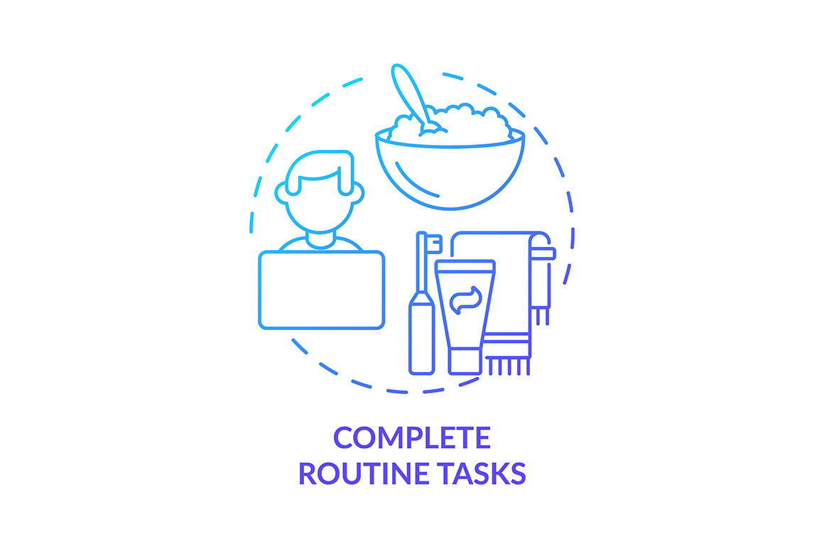 Complete routine tasks svg icon, an Outline Icon by bsd studio ...