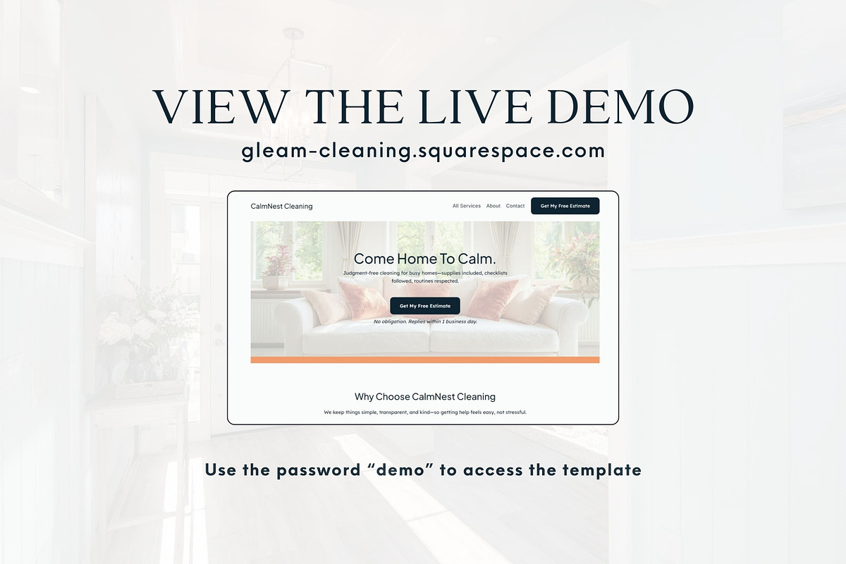 Cleaning Squarespace Template preview 6