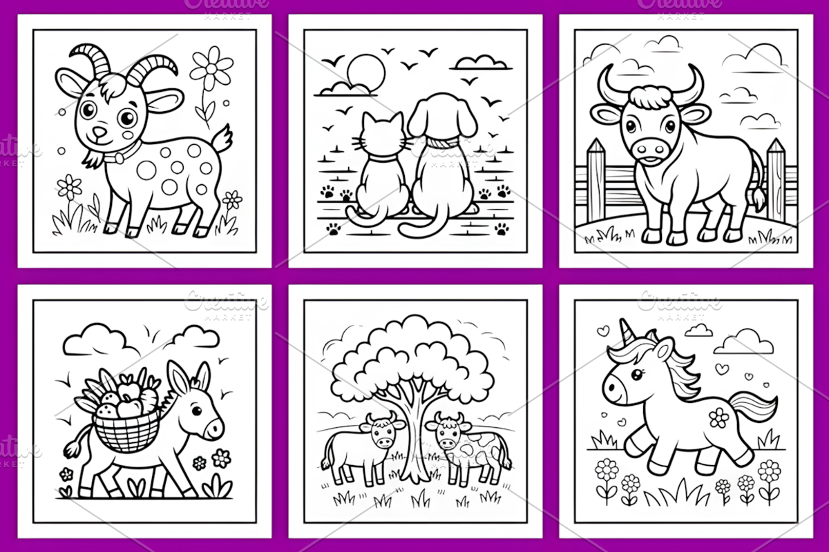 Funny Farm Animals Coloring Book, an Animal Illustration by Coco Bloom (Photo 2 of 3)