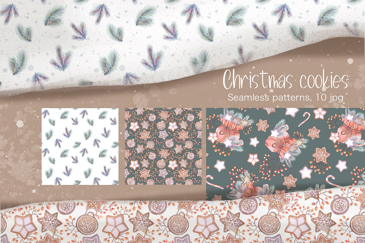 Christmas Cookies watercolor, a Food Illustration by Shabbypie (Photo 8 of 12)