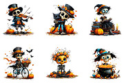 Cute Skeleton Halloween Clipart, a Seasonal Illustration by CreationArt (Thumbnail 3 of 5)