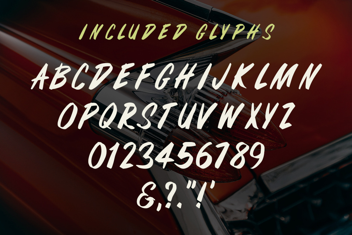 Fifties Paint Brush Font preview 2