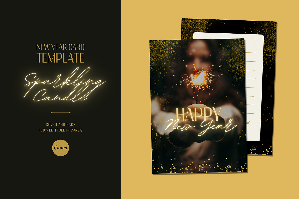 New Year GREETING CARD CANVA TEMPLAT, a Card Template by The Little Lily Studio (Photo 1 of 5)