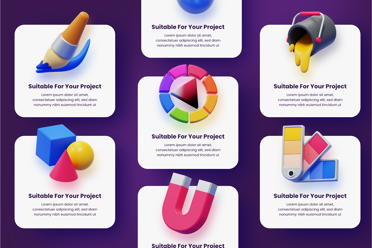 Graphic Designer Tools 3D Icons, an Object 3D Model by mwildancahya (Photo 8 of 10)