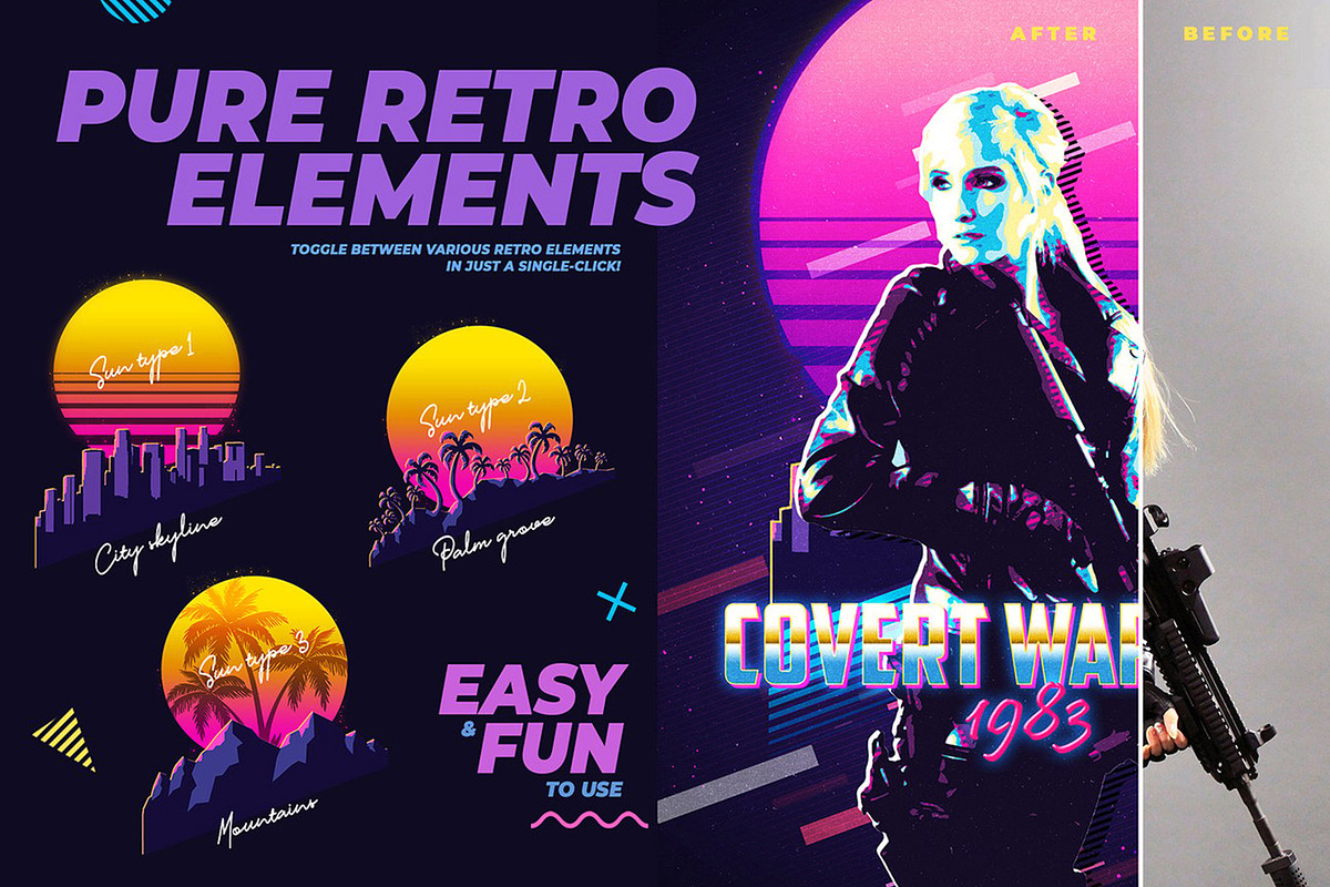 80's Retro Poster Photoshop Action, an Action Add-On by deeplabstudio7 (Photo 15 of 15)