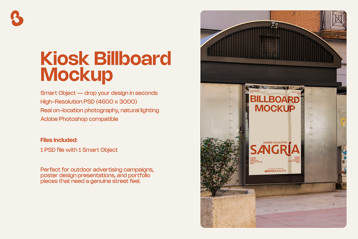 Kiosk Billboard Mockup PSD, an Advertising Mockup by Bruto Mockups (Photo 2 of 3)