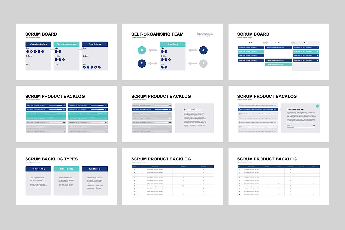 Scrum Model Google Slides template, a Presentation Template by HiSlide.io