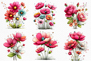 Whimsical Summer Flowers Clipart, an Illustration by Craft Nest (Thumbnail 4 of 12)